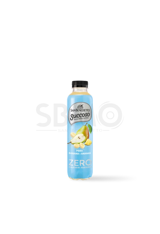 San Benedetto Succoso ZERO Pera Banana Ananas Cukormentes Körte Banán Ananász 400ml (0,4 L) Szénsavmentes Üdítőital