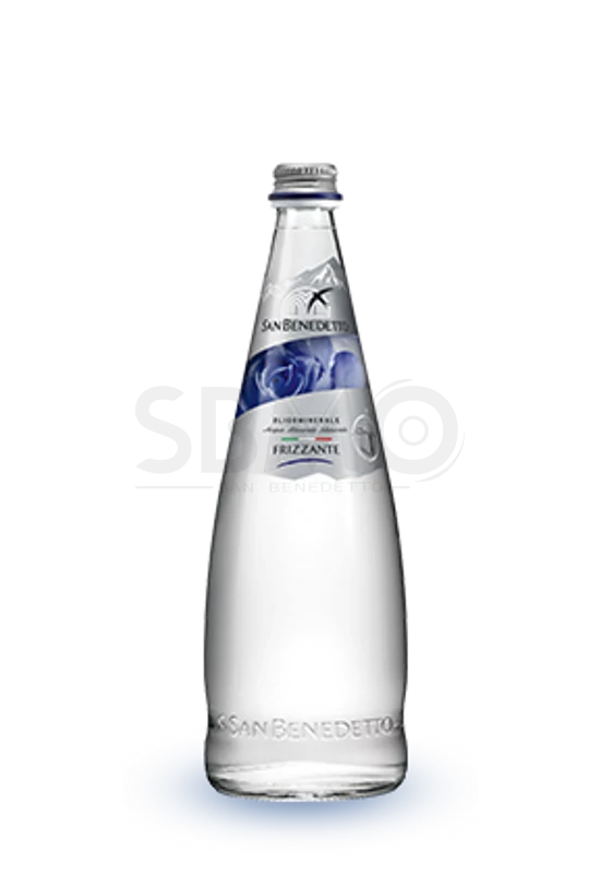 San Benedetto Szénsavas Üveges Ásványvíz Forrásvíz Üvegben 750ml (0,75 L) (Gasztro)